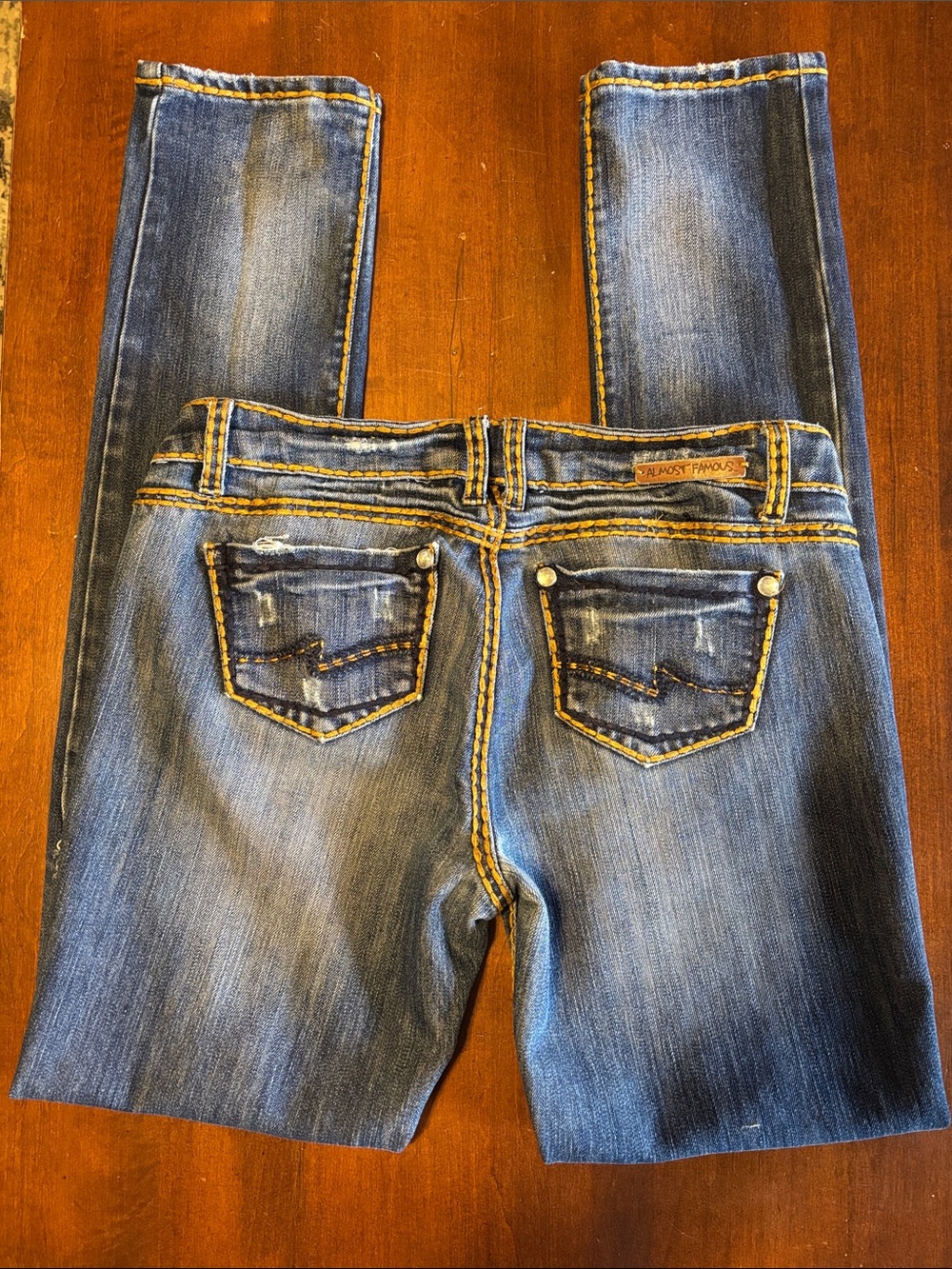 ALMOST FAMOUS - Medium Wash Distressed Skinny Jeans (L-105)